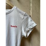 Levi's Logo White Fitted Bodysuit Crew Neck Spell Out Red 70s Retro Serif Graphic Photo 6