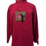 Breckenridge  Sweatshirt Womens LG Red Embroidered Beaded VTG Cottagecore Camping Photo 0