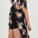 Torrid  Black Floral Crepe Tie Waist Kimono Size 1X Plus Size 16997835 Photo 0