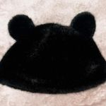 Black Faux Fur Teddy Bear Ear Beanies – High Quality Winter Hat 🐻 Photo 2