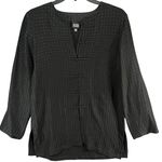 Eileen Fisher Jacket XS Black Silk Crepe Quilted Frog Buttons Mandarin Timeless Photo 1