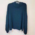 Seven7 NWT  Teal Blue Chenille Crop Neck Sweater Sz XL MSRP: $75 Photo 6