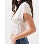 Anthropologie New.  RAGA Sorrento Peplum Crop Top in White Photo 3