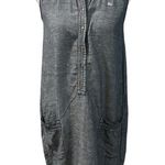 Lacoste  Grey Chambray Cotton Linen Blend Sleeveless Shirt Dress Size 6/Small Photo 0