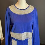 Women’s Sexy Bodycon Blue & Silver Studded Crop Top & Pencil Pants Size XL NWOT Photo 1