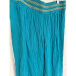 JM Collection ‎ Palazzo Pants Wide Leg Smocked Waist Teal Blue Size S Photo 1