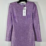 Oscar de la Renta Lame Column Gown Maxi Dress Metallic Lavender 6 NWT Photo 7