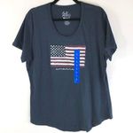 Galt Womens T Shirt Top American Flag USA Short Sleeve Navy Blue Size L Size L Photo 0