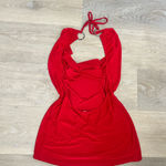 Roma Red Halter Cowl Neck Top M/L Y2K Clubwear Photo 2