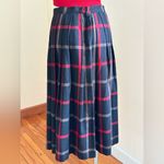 Susan Reade Stylish Vintage 70’s Red Black & Gray Maxi Plaid Skirt Sz M Photo 2