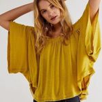 Free People NWT Golden Meadow Sunsetter Top Women's Gold Yellow Size L Photo 0