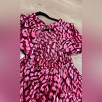Topshop open back animal print dress pink red black size 6 NWT Photo 1