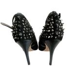Sam Edelman Moto Studded Black Suede Peep Toe Stilettos Women's Size 7 Bikercore Photo 1