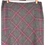 Talbots  Women's Wool Blend Plaid A-Line Skirt Size 8 Gray Pink Classic Old Money Photo 4