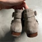 Sole Society  Grey Suede Cross Buckle Ankle Booties Size 6 EUC Photo 2