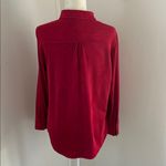 Chico's  Cherry Red Button Down Faux Suede Shirt sz 0(4) Photo 3