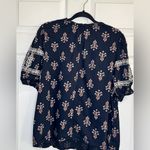 Knox Rose Women’s Black Floral Embroidered Puff Sleeve Peasant Blouse - Size XXL Photo 1