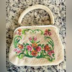 Vintage Laura Brand Beaded Floral Design Purse Short Strap Clasp Style Photo 8