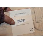 Abercrombie & Fitch Womens Baggy Cream Denim Cargo Pants Utility Pants Sz 31 NWT Photo 3