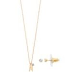 LC Lauren Conrad  Initial M Necklace & Earring Set Photo 1