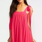 Free People  X Backstage Andrew Dress Pink Pleated Mini Tie Double Layer Photo 0