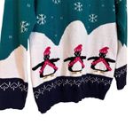 Boohoo Women's Christmas Holiday penguin snowflake sweater size medium large Photo 3