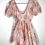 NEW Sister Jane Sz M Isabella Jacquard Mini Dress Bubble Skirt Pink Size M Photo 4