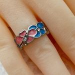 Pink & Blue Butterfly Ring, Size 8 Multiple Photo 3