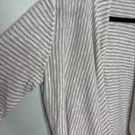 Eileen Fisher Linen, Cotton Slub White Stripe Cascading Cardigan L Photo 6