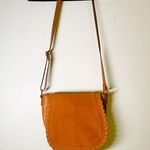 INC International Concepts Willow cognac leather crossbody hippie saddle bag Brown Photo 3
