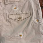 Maeve  womens embroidered daisy high rise pleated shorts tan 6 Photo 2