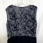 Candalite Plus Size 2X Formal Dress Navy Blue Floral Lace Tulle Prom Party 1233 Photo 5