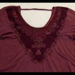 Lucky Brand  burgundy top with lace XS Photo 11