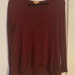 Burgundy floral Hem Top Size XS Photo 0