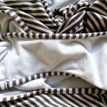 Athleta  Aqualuxe Lotus Tie Front One Piece Swimsuit Striped Black White M Tall Photo 3