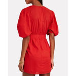 RHODE Pia Mini Dress w/ Puff Sleeves & Ruffle Trim in Black Size Large Size M Photo 7