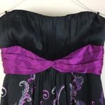 Bebe Silk Paisley Print Bubble Hem Strapless Dress Photo 1