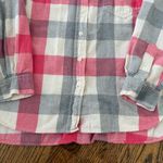 Loft red and grey plaid flannel button up 100% cotton Photo 6
