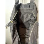 Adrienne Vittadini  Purse Black Nylon Bag Leopard Print Handles Gold Hardware Photo 7