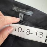 Adrianna Papell Pants Womens 6 Black Ruffle Pockets Straight Leg Office Career Photo 2