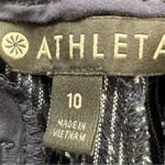 Athleta Bali 100% linen navy blue striped pulll on drawstring pants, size 10 Photo 3