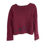 VTG J. Jill Sweater Purple Maroon V Neck Floral Embroidered Cotton Petite Small Size undefined Photo 1