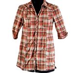No Boundaries  Juniors Plaid Button-Down Tunic Top Size L (11/13) Multicolor Photo 2