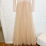 Blush Pink Long Sleeve Tulle Formal Gown Dress Photo 1