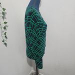 Merona Navy and Green Geometric Design Cardigan Sweater Photo 3