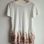 Altar'd State Cream Babydoll Peplum Tunic Floral Tulle Mesh Top T-Shirt Size S Photo 4