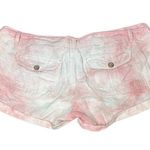 American Eagle Y2K Linen Blend Micro Shorts Womens Sz 6 Pink Tie Dye Low Rise Photo 3
