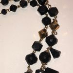 Germany Vintage Black & Gold Tone Double Strand Beaded Boho Necklace Photo 2