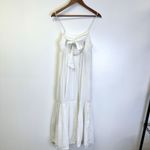 ZARA ‎ Tie Back Tiered Cotton Midi Dress White Size M Photo 7