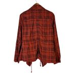 BKE  Plaid Utility Jacket Womens M Red Grunge Boho Western Drawstring Casual Photo 3